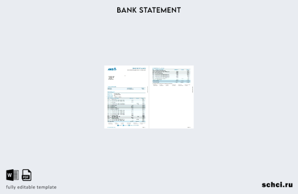 цифровая загрузка новой версии банковской выписки Новой Зеландии ANZ, шаблон стр
